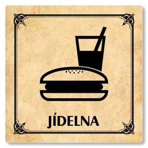 Jídelna, 80x80mm, pergamen, Nebraska